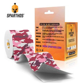Sparthos Kinesiology Tape - Incredible Support for Athletic Sports and Recovery - Free Kinesio Taping Guide! - Wrap Neck Body Pain Skin Strips Rock Medical - Uncut (Wild Pink Camo)