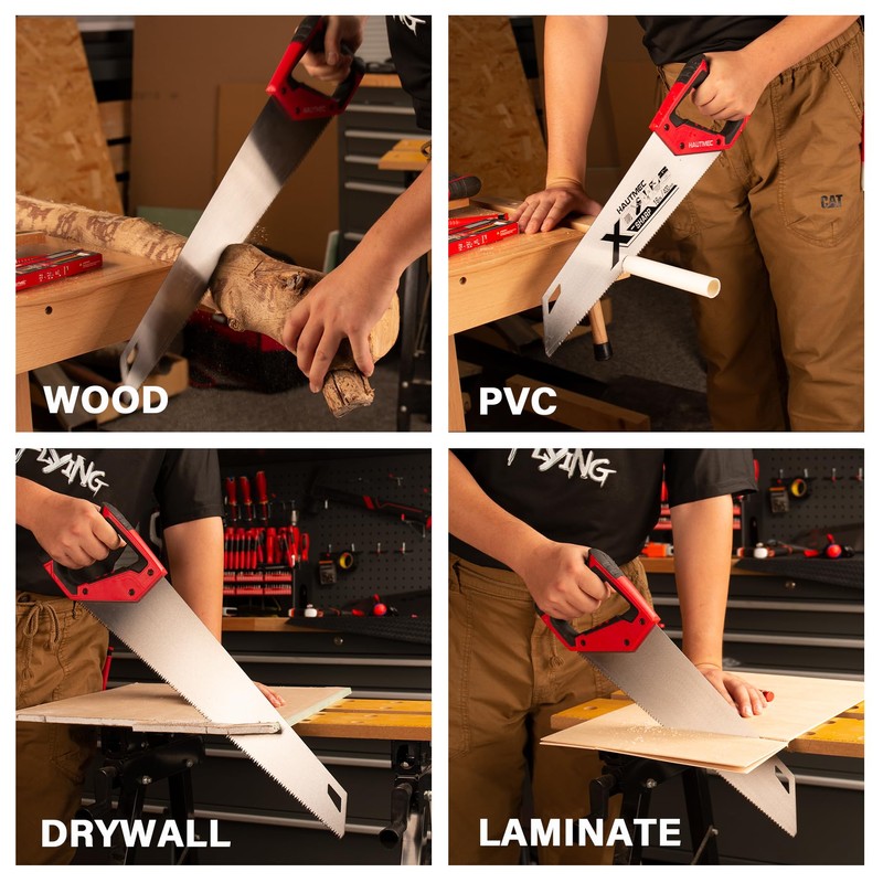 HAUTMEC 16" X-Sharp Universal Hand Saw for Speed, Cuts Quality