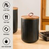 Black Ceramic Canister Set, 3pcs Ceramic Kitchen Canisters for Countertop