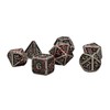 Seven Seas Pirates Antique Silver Metal Dice Set Splattered with