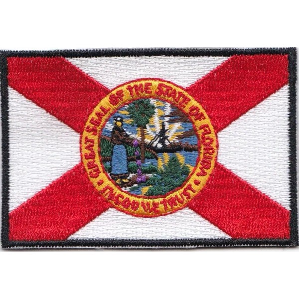 Unbranded Florida USA State (Bk border) Flag Embroidered Patches 3"x2"