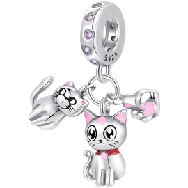 DOLARISE 925 Sterling Silver Charms for Bracelets Animal Cartoon Moon Stars Balloons DIY Christmas Birthday Gifts Beads for Women, Silver