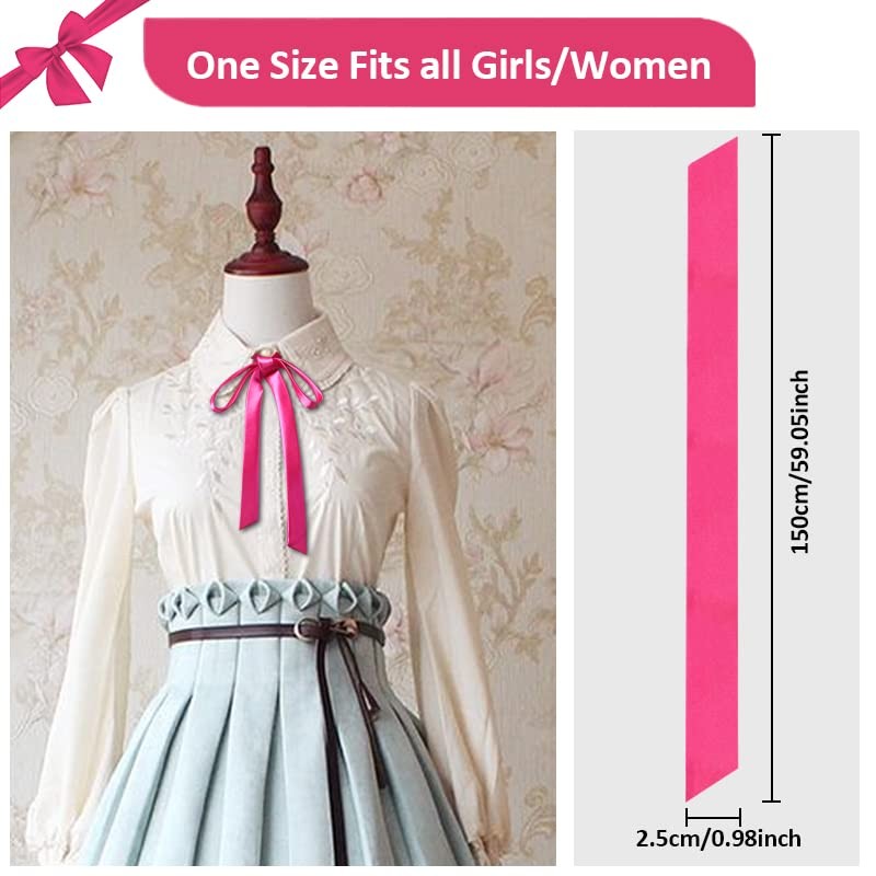Mantieqingway Bow Tie for Women, Satin Ribbon Girls Self-tie Bowtie
