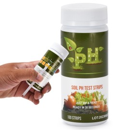 100 Strip Soil pH Test Kit - Complete pH Test Checker - Professional Tester for Accurate Results in Gardens, Lawns, Grass, and Vegetable - Essential Gardening Tool