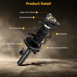 ASAPE 2PCS Front Complete Struts Assembly w/Coil Spring and 2PCS Rear Shock Absorber Fit for 2006-2010 for Mazda 5 2004-2009 for Mazda 3 Replace OE 172264 172263 5607