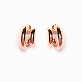 SILK JEWELS - 18K Rose Gold Plated 925 Sterling Silver Hoop Earrings for Women – Luxurious, Lightweight, Tarnish-Resistant, Classic Minimalist Design, Everyday Jewelry, Gift for Women