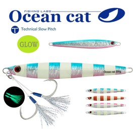 OCEAN CAT Deep Water Fast Slow Metal Lead Jig Jigging Fishing Lures 4 Colors Glow