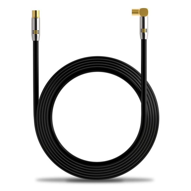 Deleycon TV Cable - Straight Plug / Socket 90° -
