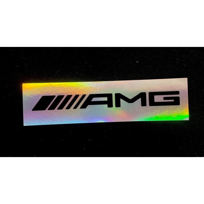 Mercedes TWO 5” Mercedes AMG Decal Sticker Black & Holographic