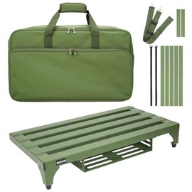 GOKKO Supper Light Guitar Pedal Board 3.3 lb 22" x 12.6" Aluminum Alloy Pedalboard with Power Supply Bracket (Green)