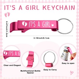Blushtier 25 Sets Baby Shower Party Favor Shot Glasses Cute Bottle Opener Keychains Thank You Tags and Bags Baby Shower Favors Gender Reveal Party Guests Return Gift (Girl)