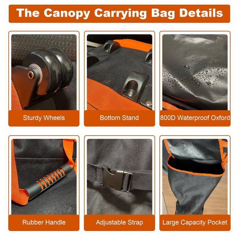 10 x 10 x 62 inch Canopy Tent Storage Bag