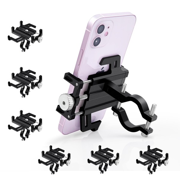 NineLeaf 6PK Bike Phone Mount Holder, Aluminum Motorcycle Phone Mount,
