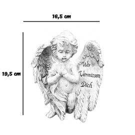 Trauerwerk Grave Decoration Weatherproof Angel Figure as Perfect Grave Decoration Decorative Memorial Stone with Mourning Angel Guardian Angel Figure for the Last Way Perfect for the Day of Death or
