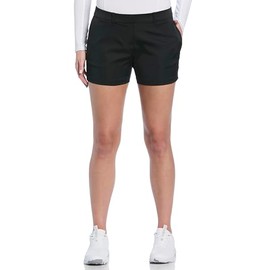 PGA Tour Women's 4.5" Woven Golf Shorts with Satin Fabric, Moisture-Wicking, Sun Protection, Regular Fit, Caviar, 2