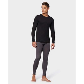 32 DEGREES Heat Mens Performance Thermal Baselayer Crewneck Long Sleeve Top, Black, Medium