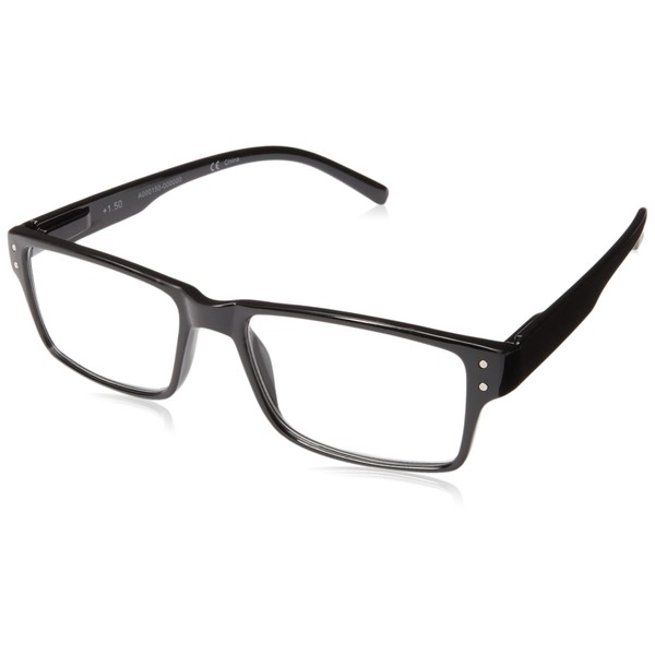Best Readers Rectangle Reading Glasses Rectangular, Black, 2.5