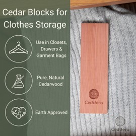Ceddera Cedar Hang Ups 14 Pack | Natural Cedar Blocks for Clothes Storage | Eco Friendly Cedarwood for Closets | Moth Ball Alternative