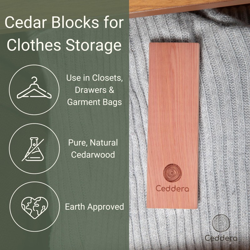 Ceddera Cedar Hang Ups 14 Pack | Natural Cedar Blocks