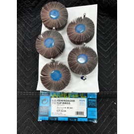 PFERD 10Pc Pferd EDP 45209 80 Grit Flap Wheel 3”x1”x1/4"
