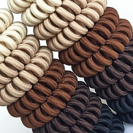 Leenchiry No Crease Spiral Hair Ties 20pcs Traceless Coil Hair Ties Waterproof Phone Cord Hair Ties Elastics Hair Bands Hair Scrunchies Bracelets Ponytail Holders Multicolor 1.8inch (Mixed Color 9)