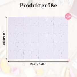 Pack of 10 Blank Puzzles for Painting, Puzzle Yourself, DIY Photo Puzzle, Creative Craft Set, DIY for Children's Birthday Parties and Art Projects, Children's Birthday Crafts