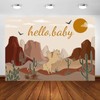 Avezano Hello Baby Baby Shower Backdrop Retro Cowboy Baby Shower