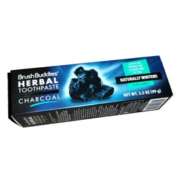 Brush Buddies Herbal Charcoal Toothpaste Cool Mint 3.5 oz (99 g) Fluoride Free
