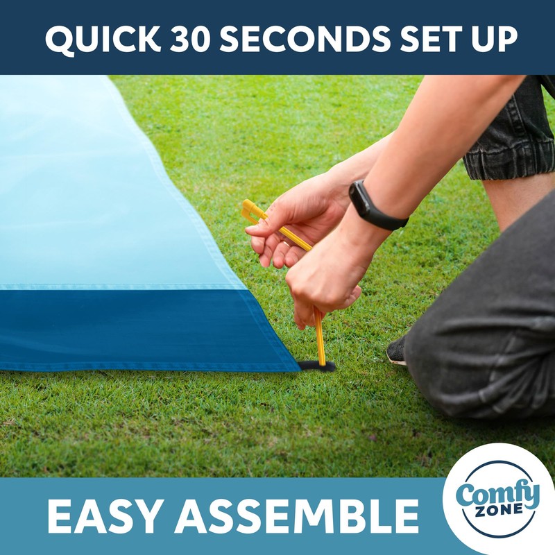 Comfy Zone Beach Blanket Extra Large Sandproof Mat with 4