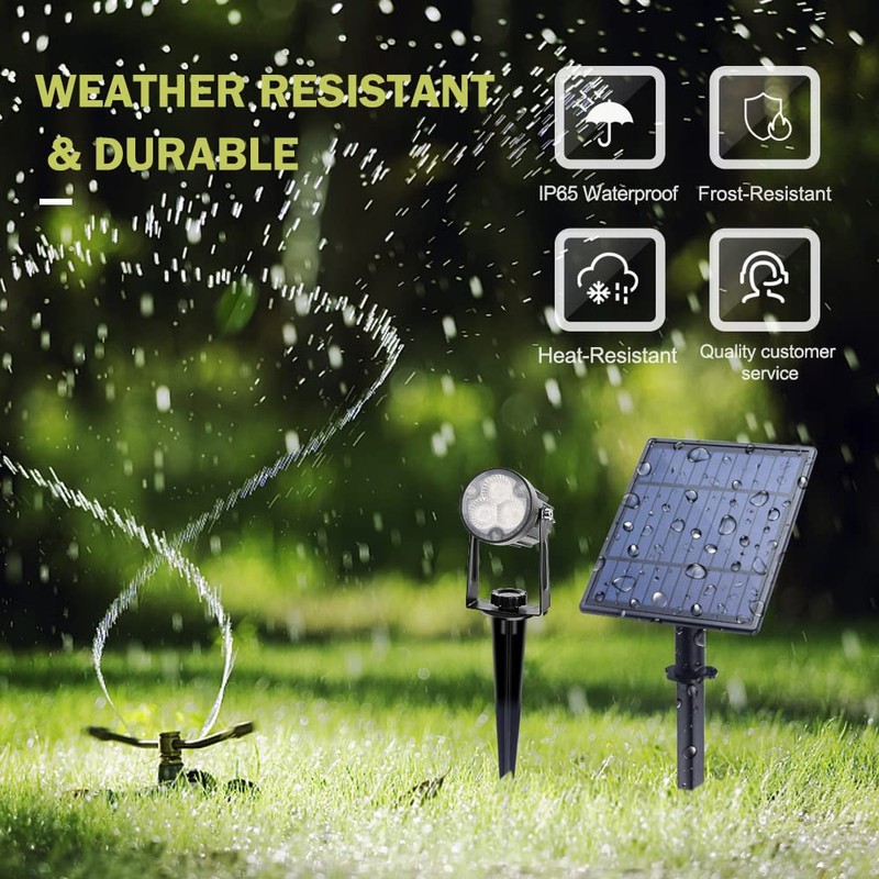 APONUO Metal Outdoor Solar Landscape Lights, Waterproof Spotlight 6-in-1 for