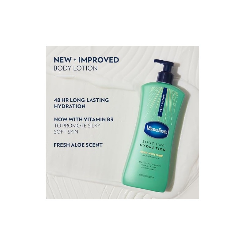 Vaseline Intensive Care Aloe Soothing Hydration 600 ML, 1.755 pounds,