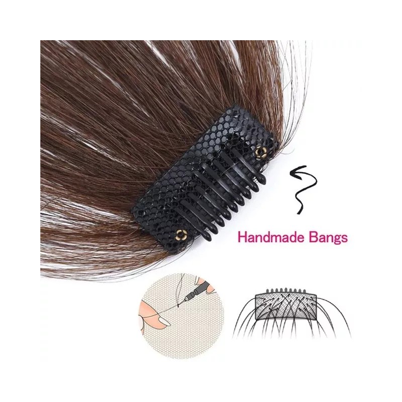 Dtup Flequillo Postizo 100% Cabello Humano C/clip Premium Quality