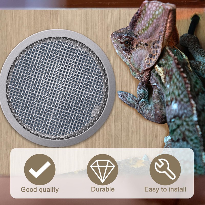 Circular Screen Vent Cover, 2-Inch Diameter, Metal Mesh, 6-Pack