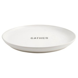 Santa Barbara Design Studio White Ceramic Serving Platter Tray, Round - 13" Diameter, Gather