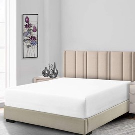 Royal Bedding Silky Soft Cotton Blend Fitted Sheet, 650 Thread Count, Wrinkle Free Fitted-Sheet, 100% Cotton-Poly Blend Fitted, Low Profile Fitted up to 10 Inch Fit, Full Size, White