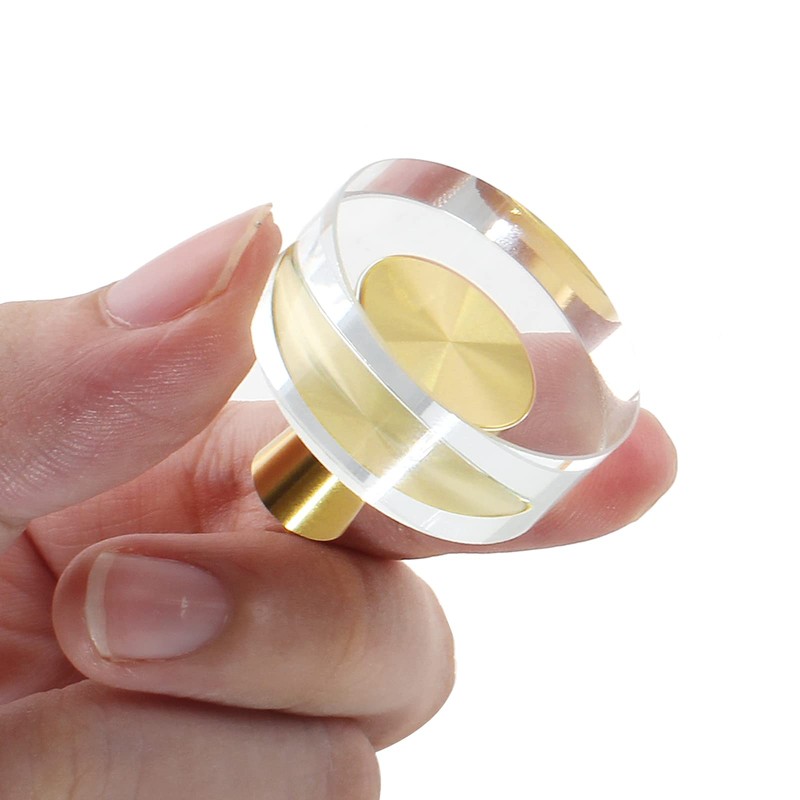 Uenhoy 6 Pack Glass Crystal Cabinet Knobs Round Drawer Knob