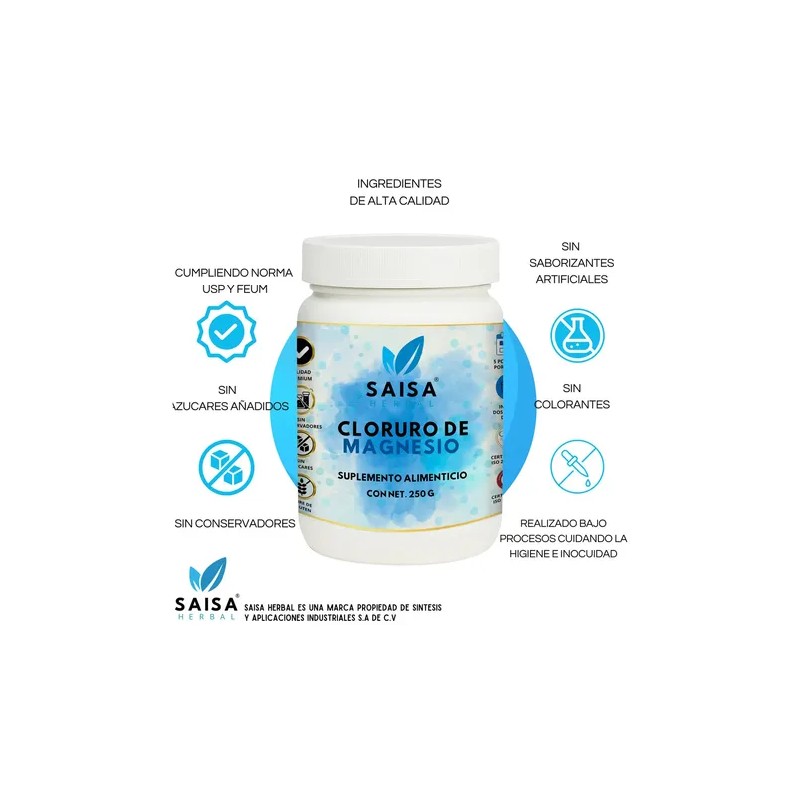 Cloruro Magnesio Usp 250 Saisa Herbal Sabor Amargo