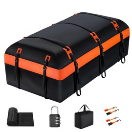 Car Rooftop Cargo Carrier Bag, 30 Cubic Feet Soft-Shell Car Roof Luggage Bag for All Vehicles with/Without Racks, Include 2 Reinforced Straps, 6 Door Hooks, Anti-Slip Mat, Luggage Lock