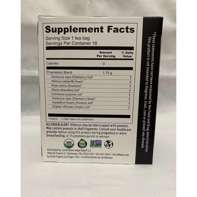Earth Mama Organic Elderberry Immune Tea 16-Count Box