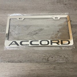 For Accord Shiny Mirror Chrome Finish Stainless Steel Metal License Plate Frame