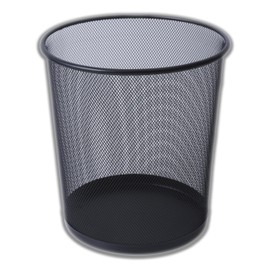 IPEA Waste Paper Bin Made of Black Wire Mesh - 26 x 23 cm - Waste Paper Bin Recycling for Office, Home, Room, School - Metal - Waste Bin for Desk, Table, Furniture