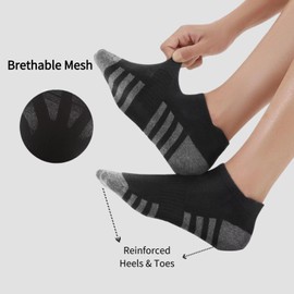 Laysblen Mens Ankle Athletic Socks Moisture Wicking Cotton Cushion Low Cut Short Socks Men Women for Runing 6 Pairs