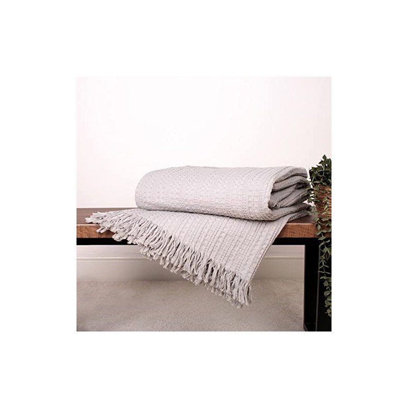 Appletree - Silver Waffle Throw (200 x 150cm) - 100%