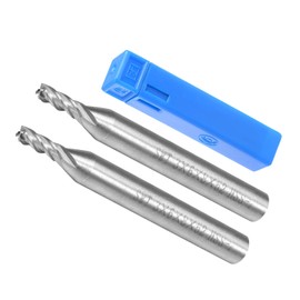 CoCud 4 Blade Helix End Mill Bit Diameter 0.12 inch (3 mm) Length 8mm High Speed Steel Straight Milling Cutter with Storage Case (Applications for Plywood, Hardwood, Plastic), Set of 2