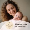 7 Pcs Baby Milestone Cards,Wooden Double Sided Round Baby Month