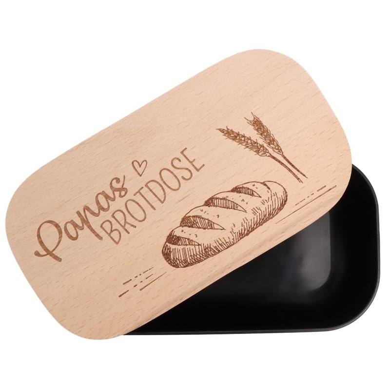 Spruchreif Lunch Box with Engraved Breakfast Board, Adult Lunch Box,