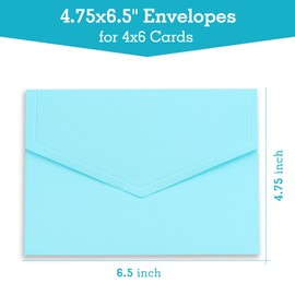 4x6 Self-Seal Envelopes 50 Pack - Light Blue A4 for Cards, Invitations, Wedding, Greeting Cards