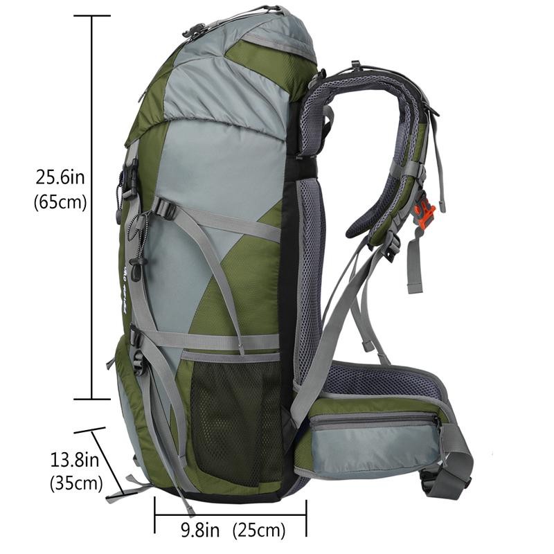 Loowoko 50L Hiking Backpack with Rain Cover - Lightweight &