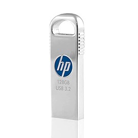 Gishe Japan 128 GB USB 3.2 Type-A Compatible, Small, Zinc Alloy, Silver Metal, Maximum Read Speed 85 MB/s