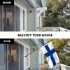 UD_G128 Flag Pole 6FT Black Tangle Free & Finland Finnish